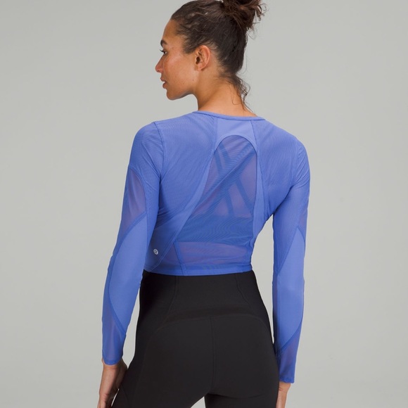 White Lululemon Mesh Panelled Training Long Sleeve Shirt - Picture 4 of 4